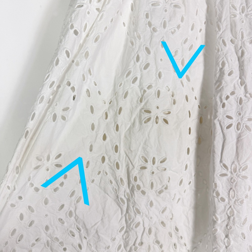 ba&sh Bell Midi Skirt White Floral Eyelet Cotton Boho Women Size M - Picture 9 of 14